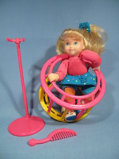 Ertl PLAYGROUND KIDS KRISSY doll and her Roll n Rider, w/Stand & Comb 