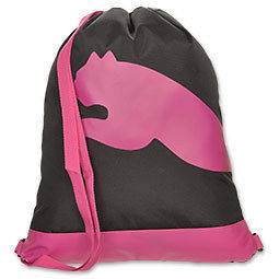PUMA BLUEPRINT GYM SACK TOTE BAG BLACK PINK CAT NEW WITH TAGS