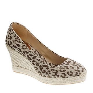   Crew Seville Printed Wedge Espadrilles Size 8 Style 84826 Chocolate