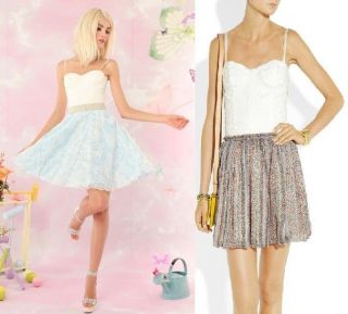 2012 NEW $245 Alice + Olivia Etta Lace and Satin Bustier Top