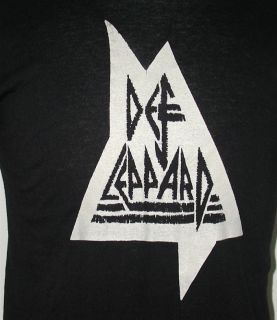vtg Def Leppard Concert Long Sleeve T shirt 1980s Heavy Metal Tee NOS 
