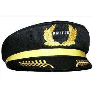 United Airlines Pilot Hat, Black, Child Size  2 Day Ship