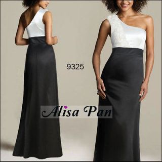 Formal Black Cream Single Shoulder Sexy Maxi Prom Gown Dresses 09325 