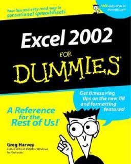 Excel 2002 for Dummies by Greg Harvey 2001, Paperback