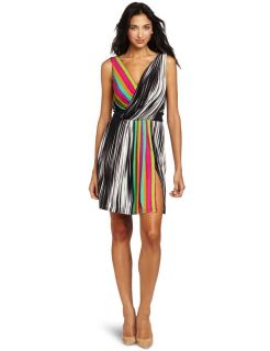 NWT $118 Maggy London Rainbow Stripes Jersey Dress 8