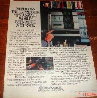 1983 Ad Pioneer Stereo Console Music Matters Expression