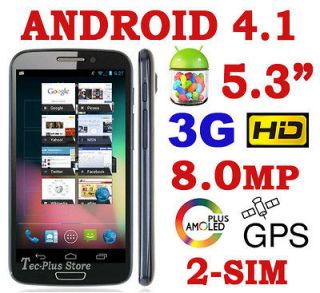 NEW* EZIO H93 ANDROID 4.1 5.3 inch 3G GPS 8.0MP 2 SIM FULL HD 