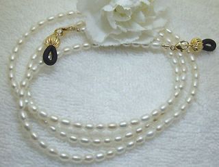 Eyeglass Chain White Pearls Gold (2923) Lanyard