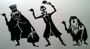   Mansion HITCHHIKING GHOSTS vinyl decal sticker Ezra, Gus, Phineas