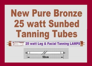   PURE BRONZE FAST TANNING SUN BED LEG & FACIAL LAMPS 2.5% UVB 52cm LONG