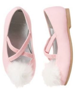 GYMBOREE Fairy Wishes Pink Ballet Shoes Flats w/Pom Pom Toddler Size 6 