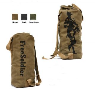Military Army Canvas Waterproof Surplus Bag Duffle Bag Backpack Brown 