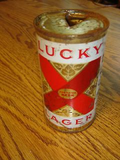 Lucky Lager Azuga, California Empty Flat Top Beer Can