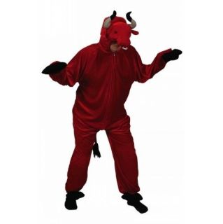 Red Bull Mascot Adult Animal Theater Halloween Fancy Dress Costume