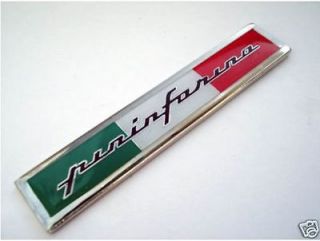 Enamel Chrome PININFARINA ITALIAN FLAG CAR BADGE Fiat Alfa