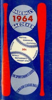 1964 Baseballs Baedeker The Sportsmans Guide To Major League 