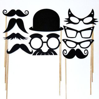 Photo Booth Props Hat Mustache On A Stick Wedding Event Party 