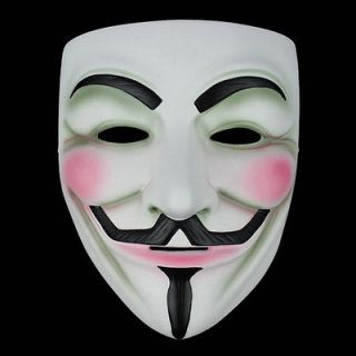   White Resin Halloween Mask V For Vendetta Guy Fawkes Costume Mask