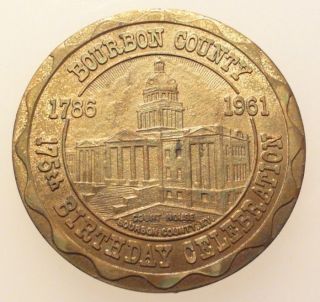 Bourbon County Kentucky 1961 Medal 175th Birthday GF 50c 35mm (3m717)