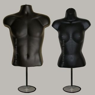 Torso Male + Female (Waist Long) W/ Base Mannequin Forms Set   S M 
