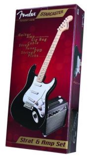 Fender Starcaster Strat Pack Electric Guitar Bundle Black