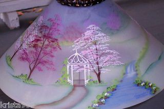 FENTON*~TRYST​ING PLACE~REVERSE HAND PAINTED LAMP~LIMITED 386/750 