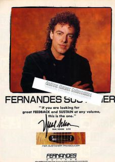 Neal Schon Journey Fernandes Guitar Sustainer original paper advert 