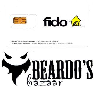 Fido Regular SIM Card UNUSED (for Smart CellPhones Android Tablets 