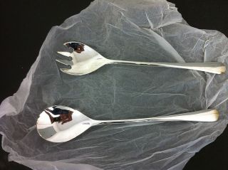 NICE ** Godinger serving spoon fork set silverplate silver vintage
