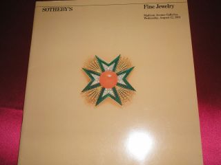SOTHEBYS FINE JEWELRY MADISON AVENUE COLLECTION AUGUST 12. 1981 