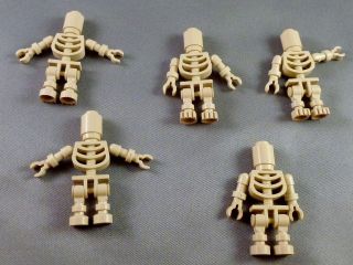 Lot of 5 rare tan Lego skeleton mini figures people figs men