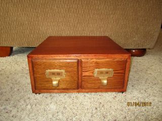   Card Library Catalog File Box Divided Hardware Parts Storage Cabinet