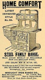 1892 Ad Antique Wrought Iron Steel Range Kitchen Cook Stove Household 