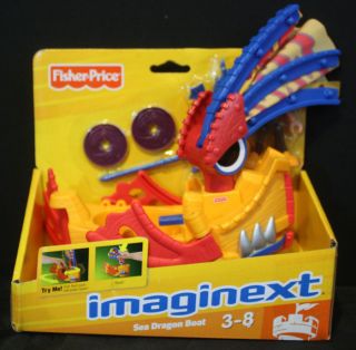 FISHER PRICE IMAGINEXT SEA DRAGON BOAT AGES 3 8 Brand New
