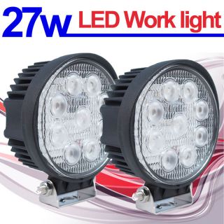 2pcs 27W Round flood LED Off road Work Light Lamp 12V 24V for car 