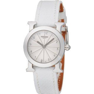 Hermes H Hour White Leather Swiss Ladies Watch Watches 