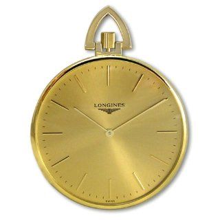 Longines 18kt Gold Mens Open Face Swiss Pocket Watch Gold Dial L7.029 