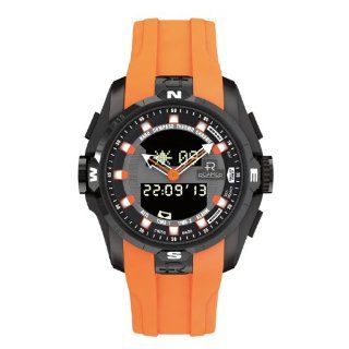   Orange Rubber Multifunction Analog Digital Watch Watches 