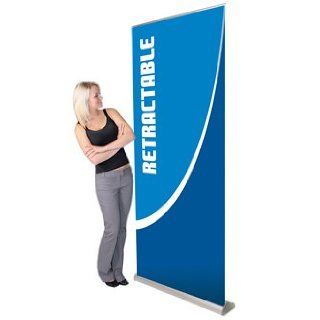 Orient Retractable Banner Stand  35.5in Silver Office 