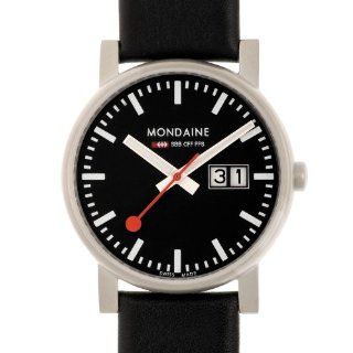 Mondaine Mens A669.30300.14SBB Big Date Evo Leather Band Watch 