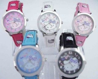   Hello Kitty Children Sport Wrist Watch 5 different Color Time Clock B2