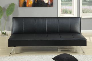 black leather futon in Futons, Frames & Covers