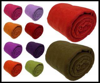   Soft Large Fleece Sofa Bed Blanket Throw 10 Colours 3 Size Available