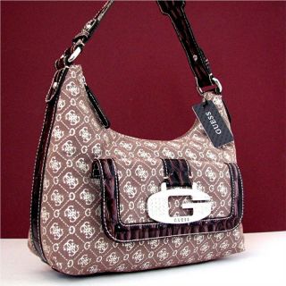 Guess Choclate Brown G Logo Tamara Handbag Purse Shoulder Bag