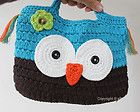 Girl Kids Handmade Crochet Cute Owl Handbag Purse Bag bmm2