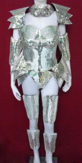   Robot Vegas Roman Armor Lady Gaga Man Woman Mirror Costume Set L 1X
