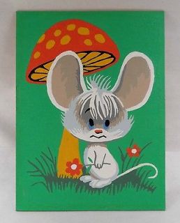 Vintage Paint by Number Painting PBN Nice Mice 1972 6x8