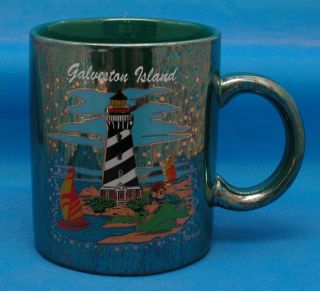 Galveston Island Souvenir Coffee Mug Lighthouse Ocean