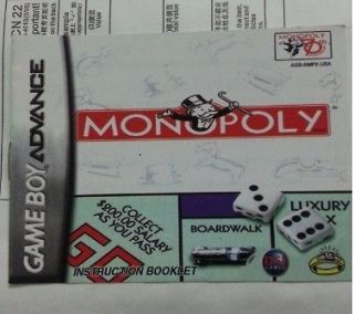 Classic Monopoly GAMEBOY ADVANCE SP DS GBA GAME BOY GAMES