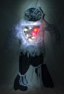   Light Up Mummy Skeleton Boys Scary Monster Halloween Costume NEW